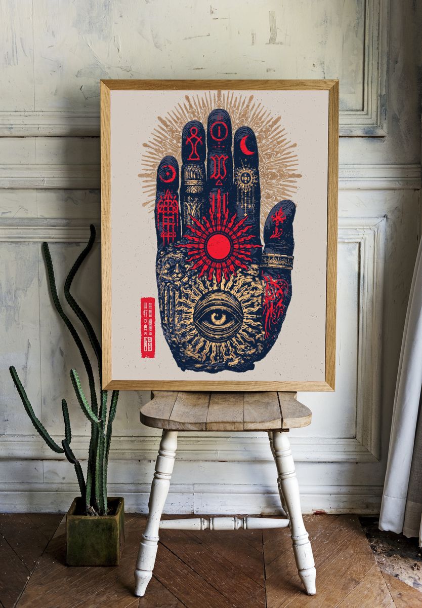 Mystic Hand Symbol Poster. room preview