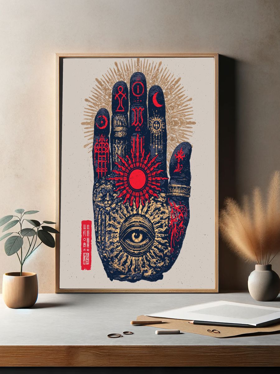 Mystic Hand Symbol Poster. — room view 2