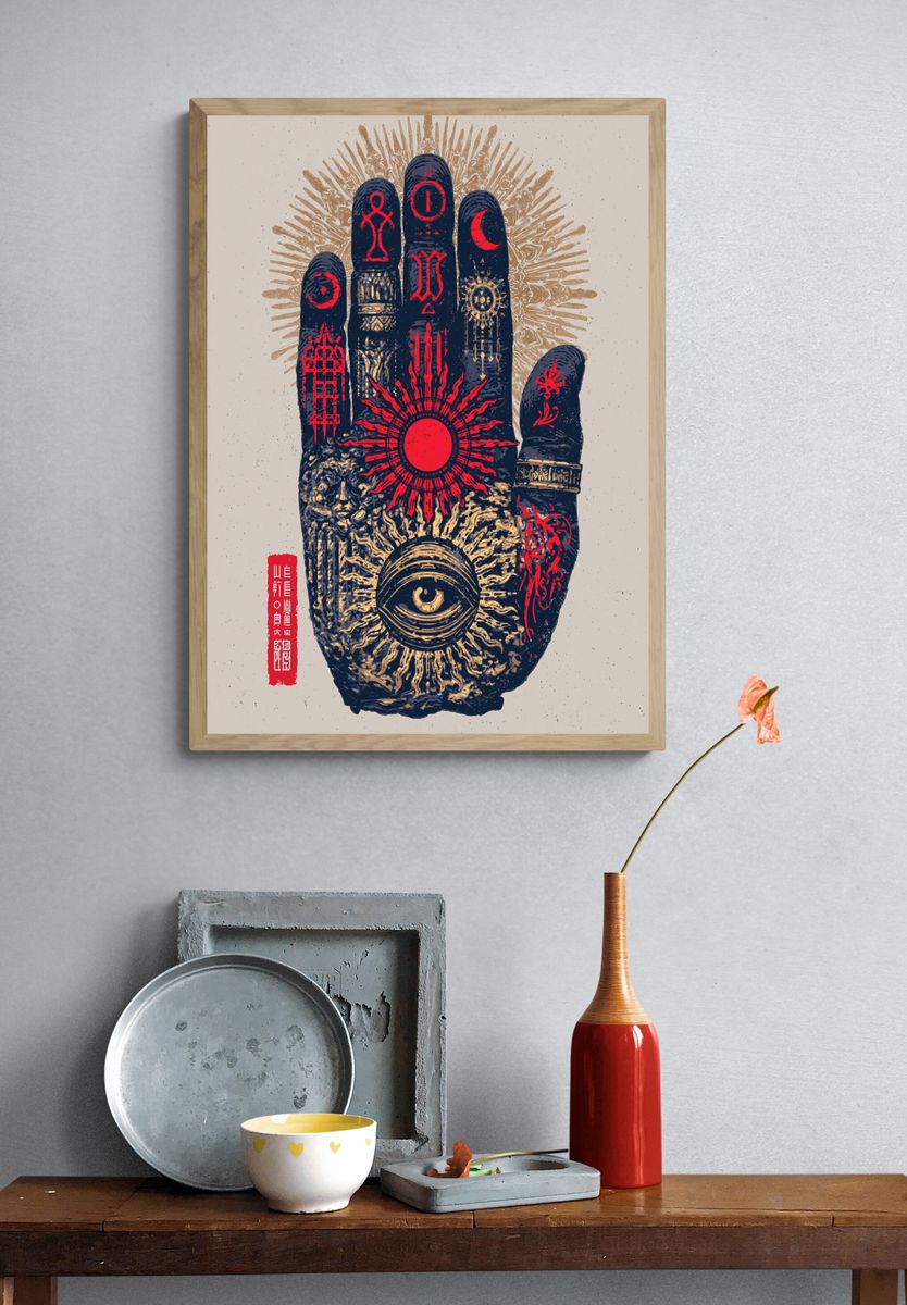 Mystic Hand Symbol Poster. — room view 3