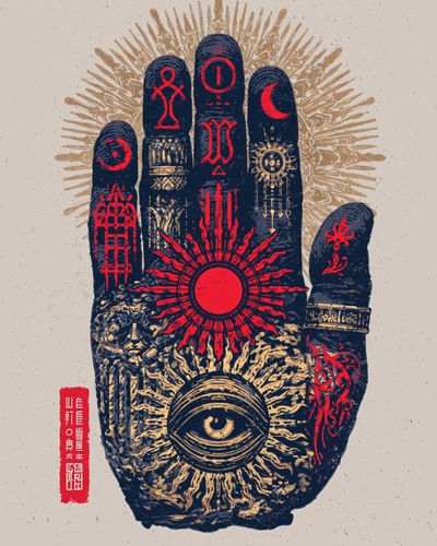 Mystic Hand Symbol Poster.