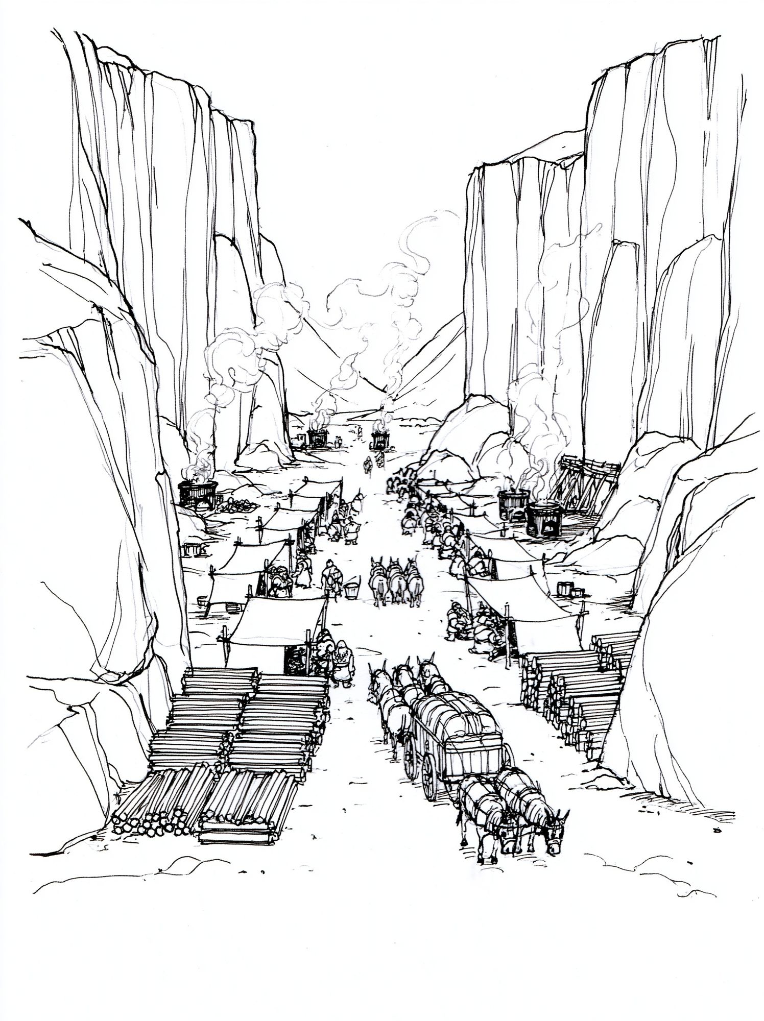 Canyon Caravan Ink Poster. poster detail