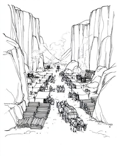 Canyon Caravan Ink Poster.