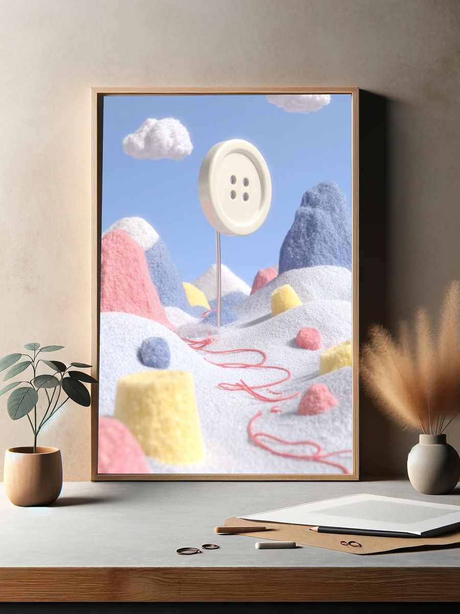 Dreamy Button Landscape Poster. — room view 2