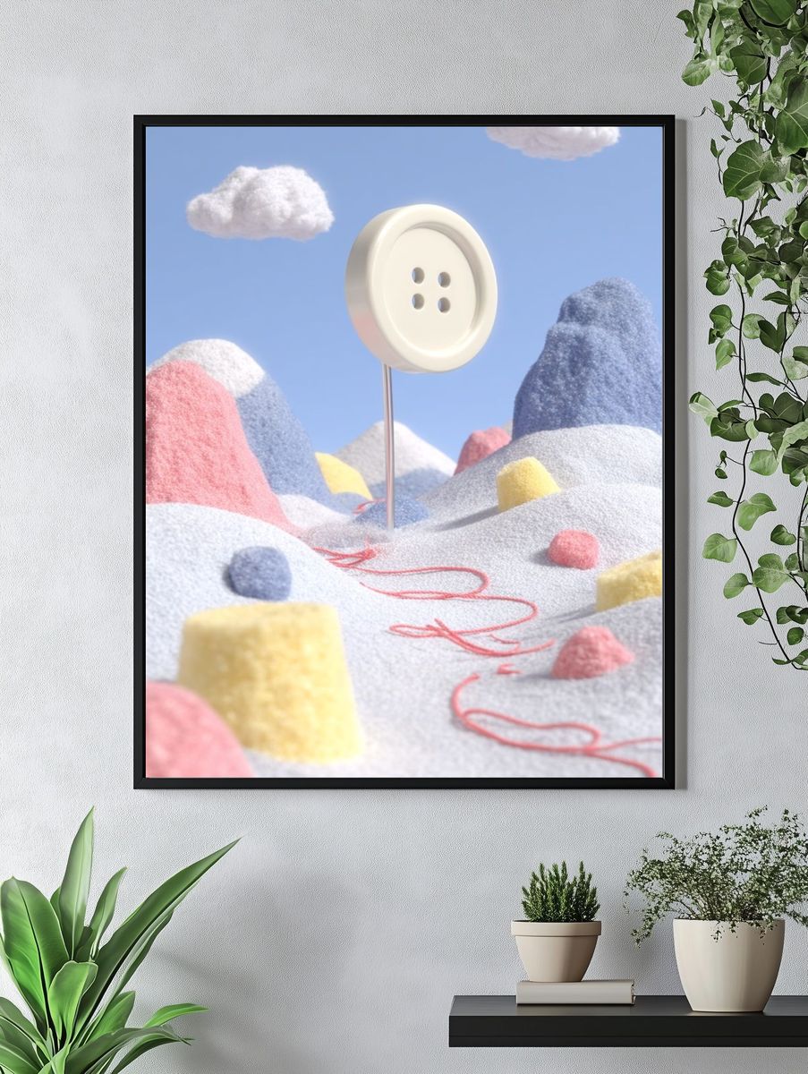 Dreamy Button Landscape Poster. — room view 4