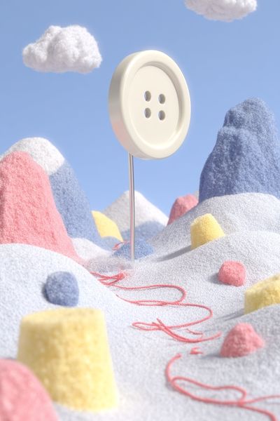 Dreamy Button Landscape Poster. poster print