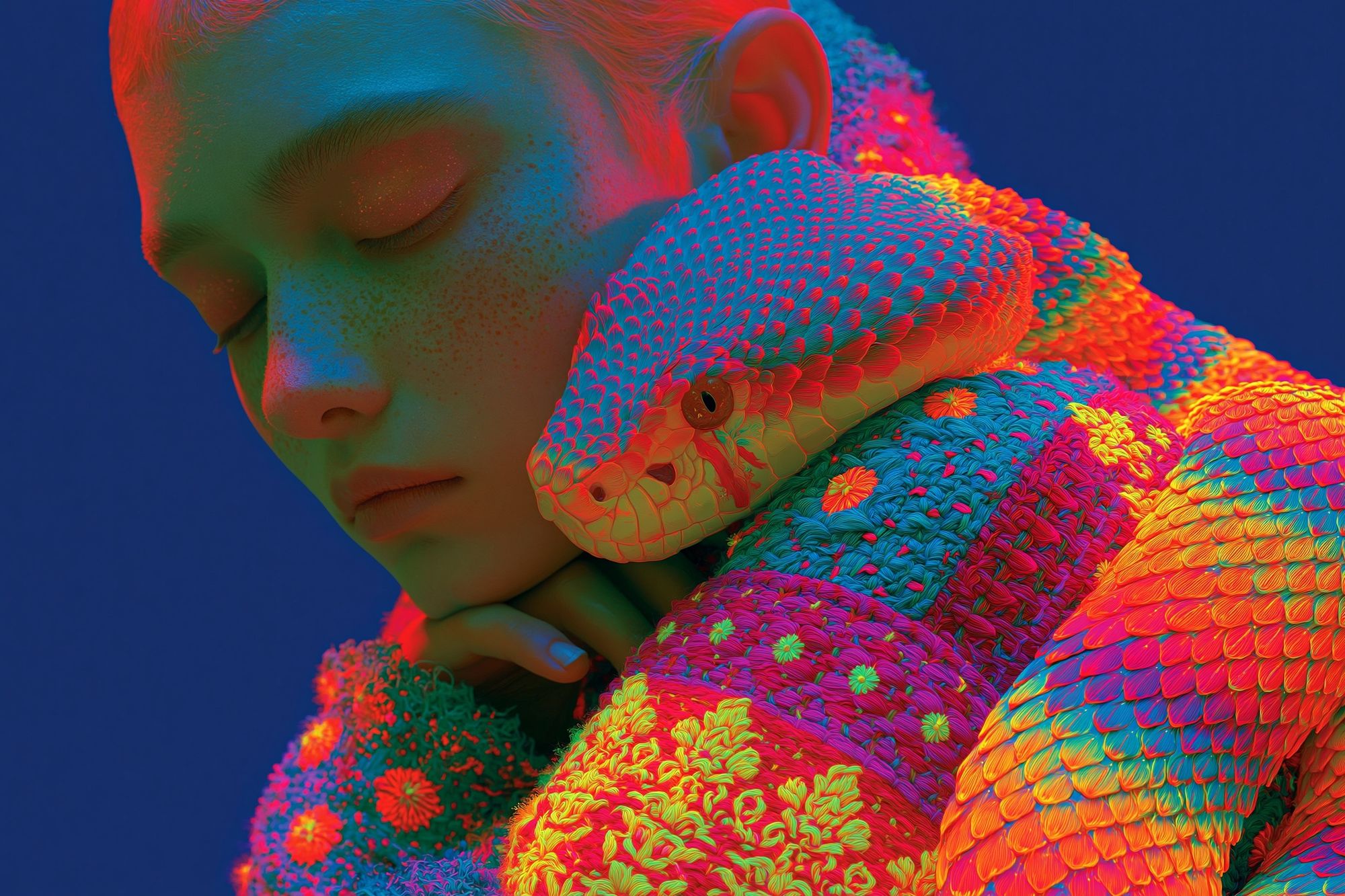 Neon Dream Portrait Print. poster detail