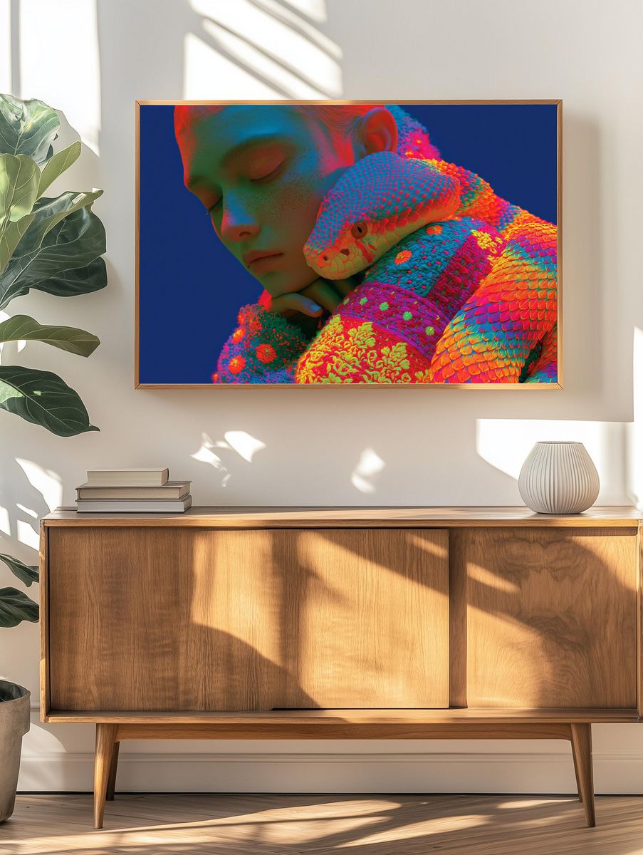 Neon Dream Portrait Print. — room view 3