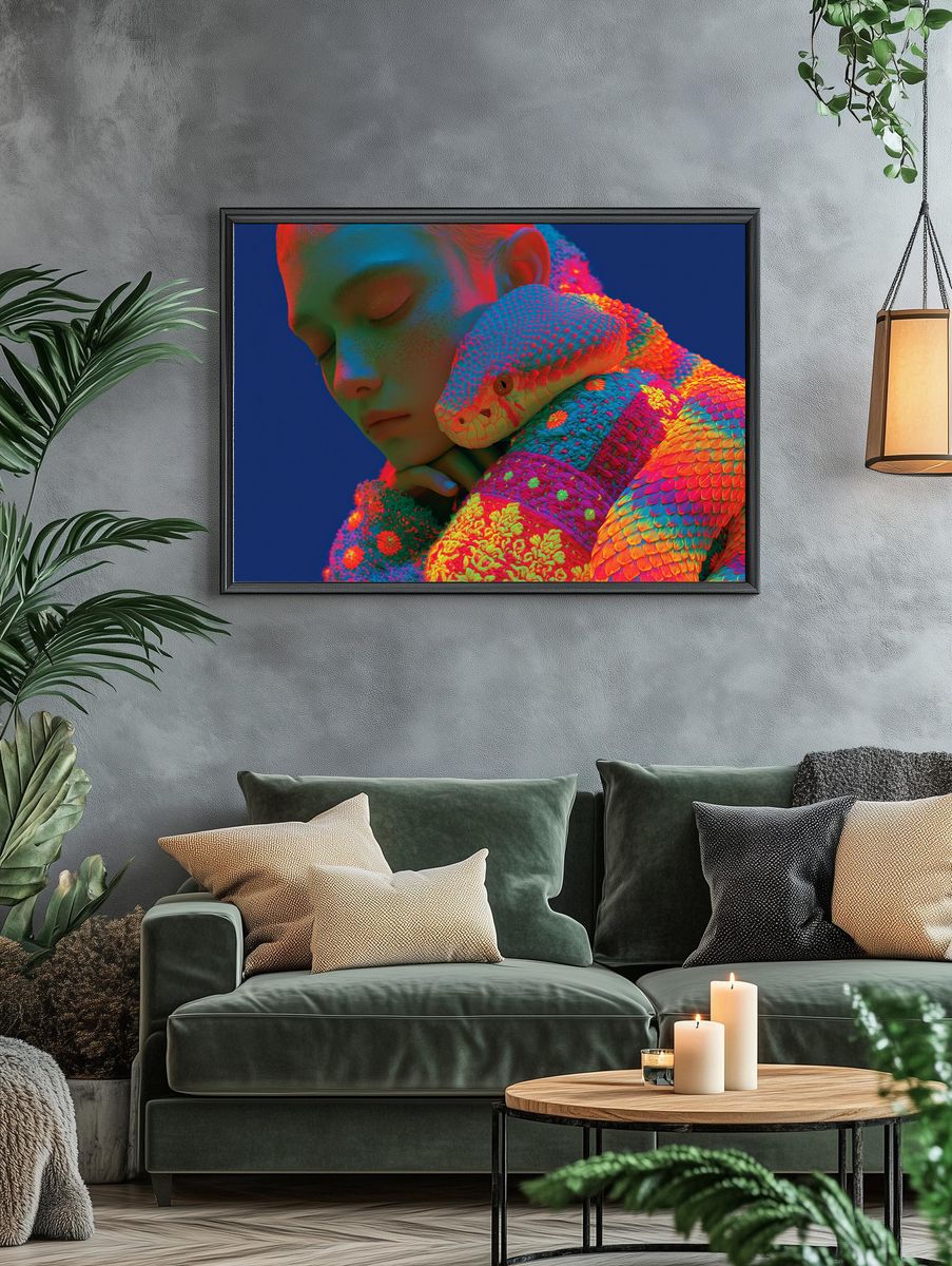 Neon Dream Portrait Print. — room view 4