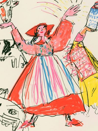 Folk Dance Sketch Illustration Poster.