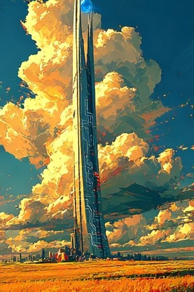 Futuristic Tower Landscape Print.