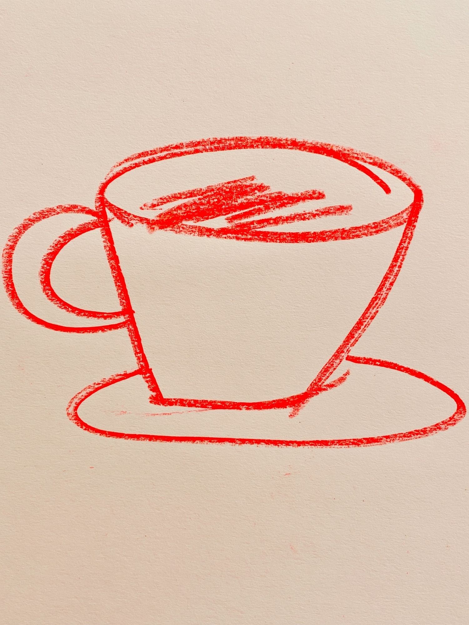 Red Coffee Cup Sketch Poster. poster — illustration art