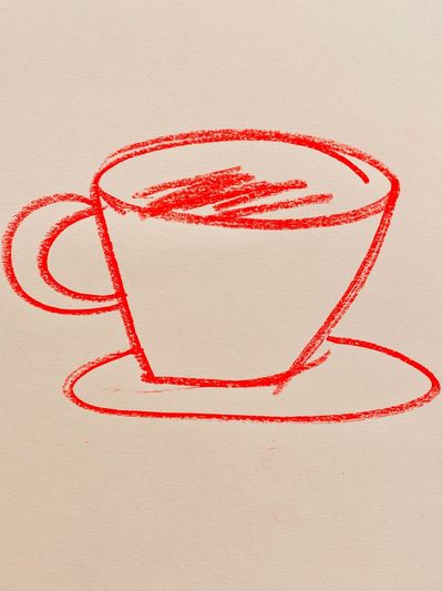 Red Coffee Cup Sketch Poster. poster