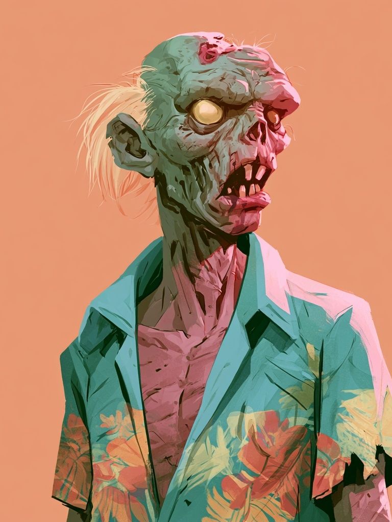 Zombie Portrait Illustration Poster. poster detail