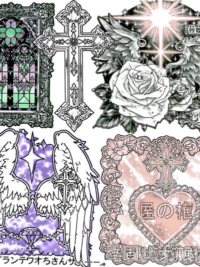 Gothic Angel Collage Illustration Poster. poster