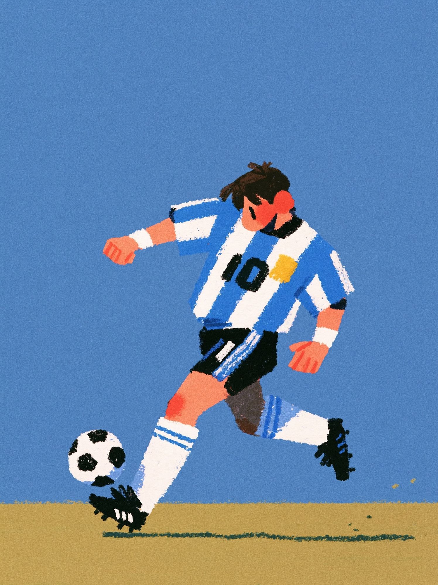 Soccer Dribble Illustration Poster. poster — illustration art