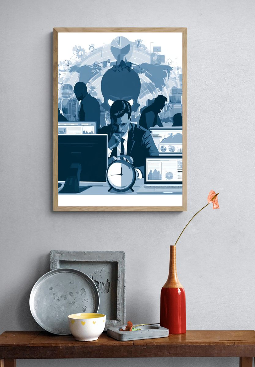 Corporate Cybersecurity Illustration Poster. — room view 3