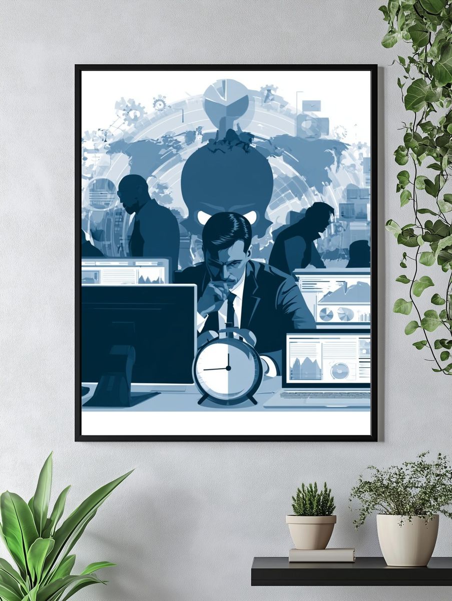 Corporate Cybersecurity Illustration Poster. — room view 4