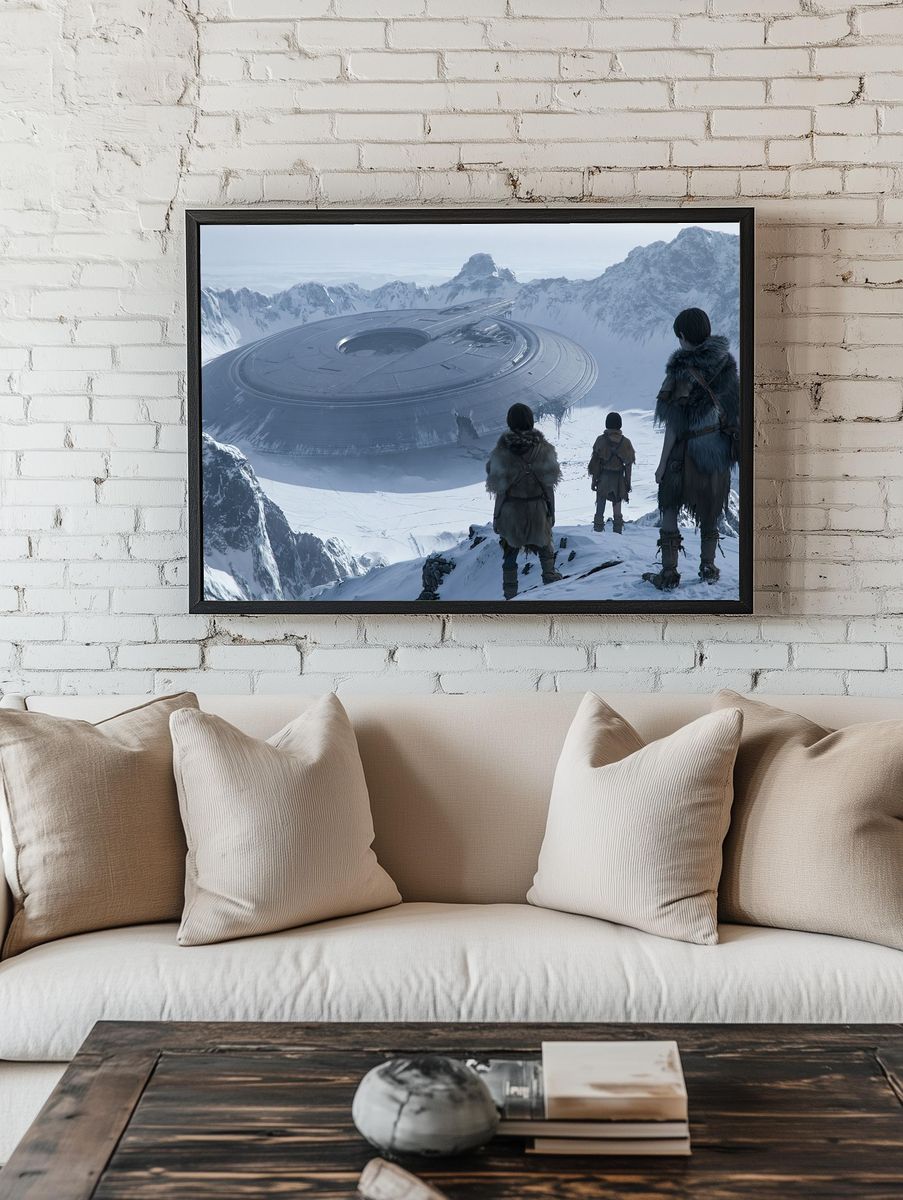 Frozen Alien Ship Sci-Fi Print. room preview