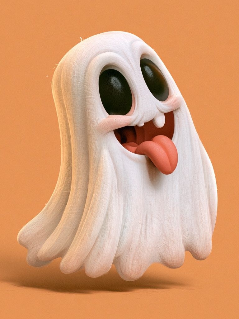 Playful Ghost Illustration Poster. poster — illustration art