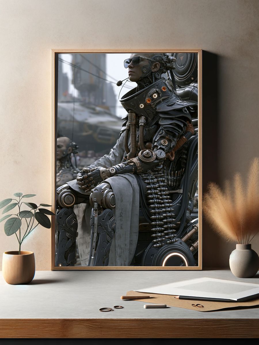 Cyberpunk Android Portrait Poster. — room view 2