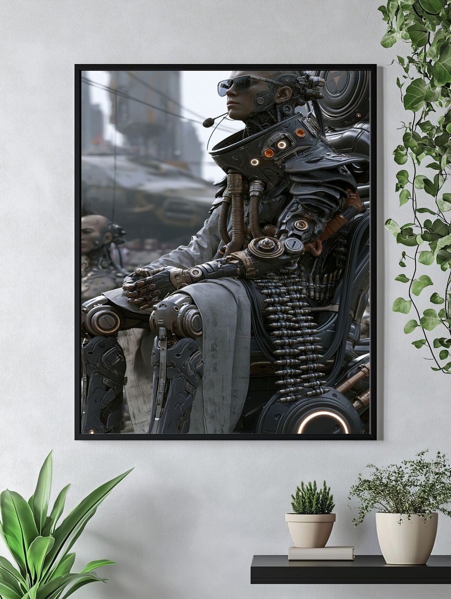 Cyberpunk Android Portrait Poster. — room view 4