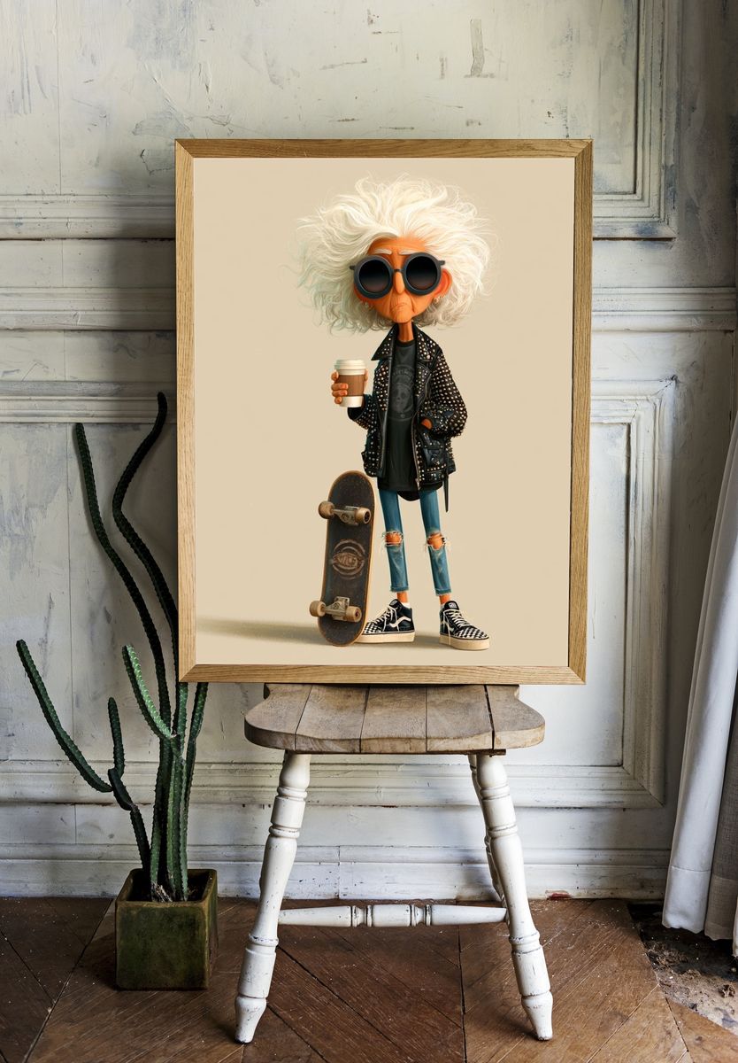 Skate Punk Character Illustration Poster. — room view 1