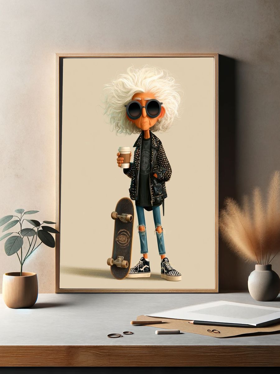 Skate Punk Character Illustration Poster. — room view 2