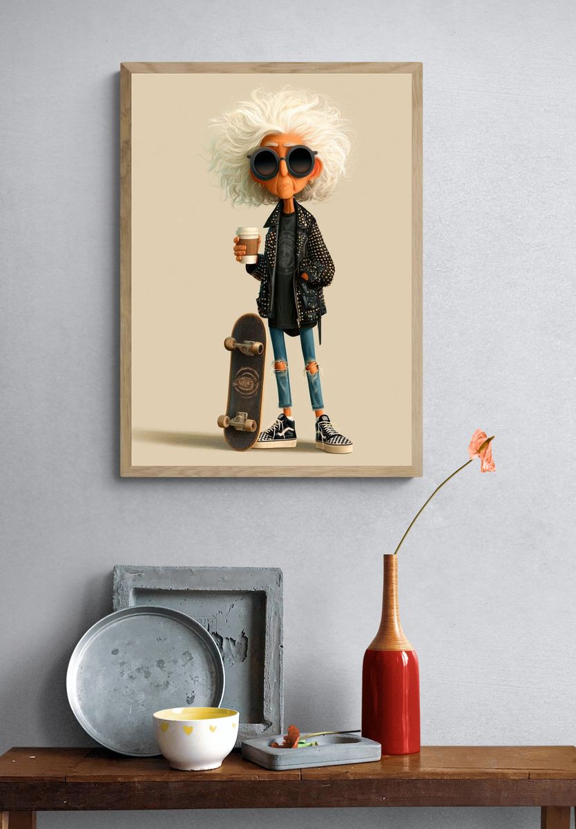 Skate Punk Character Illustration Poster. — room view 3