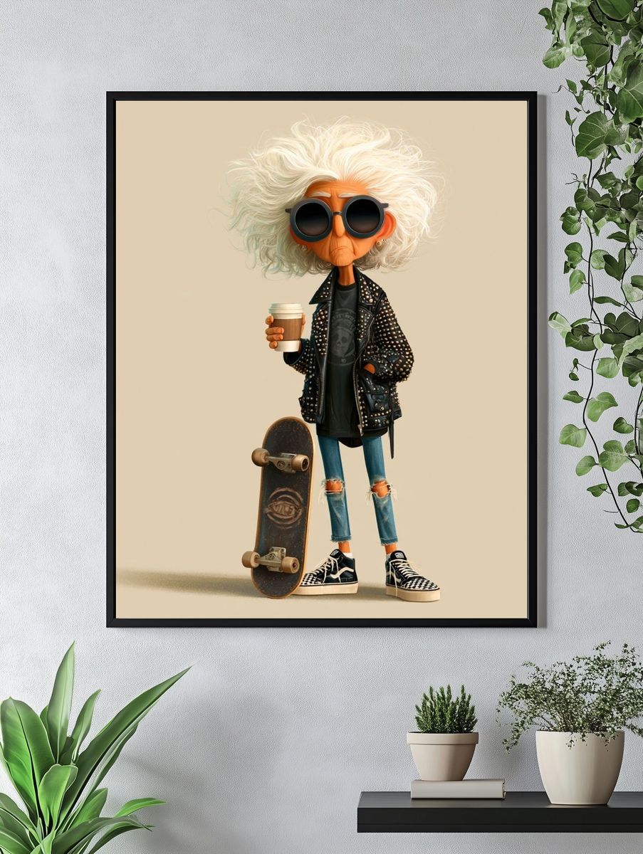 Skate Punk Character Illustration Poster. — room view 4