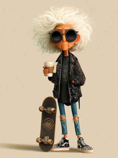 Skate Punk Character Illustration Poster.