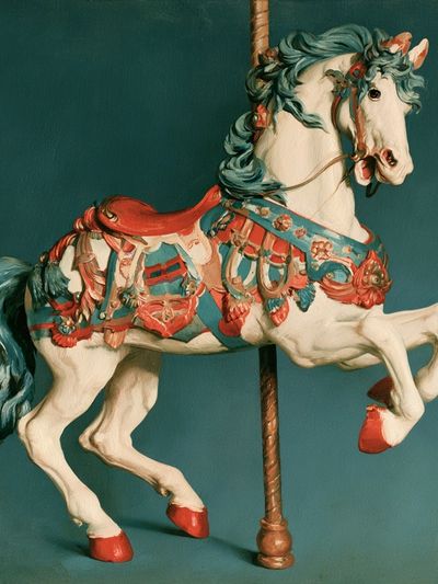 Carousel Horse Illustration Poster.