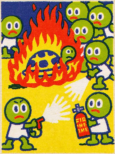 Fire Safety Cartoon Print.