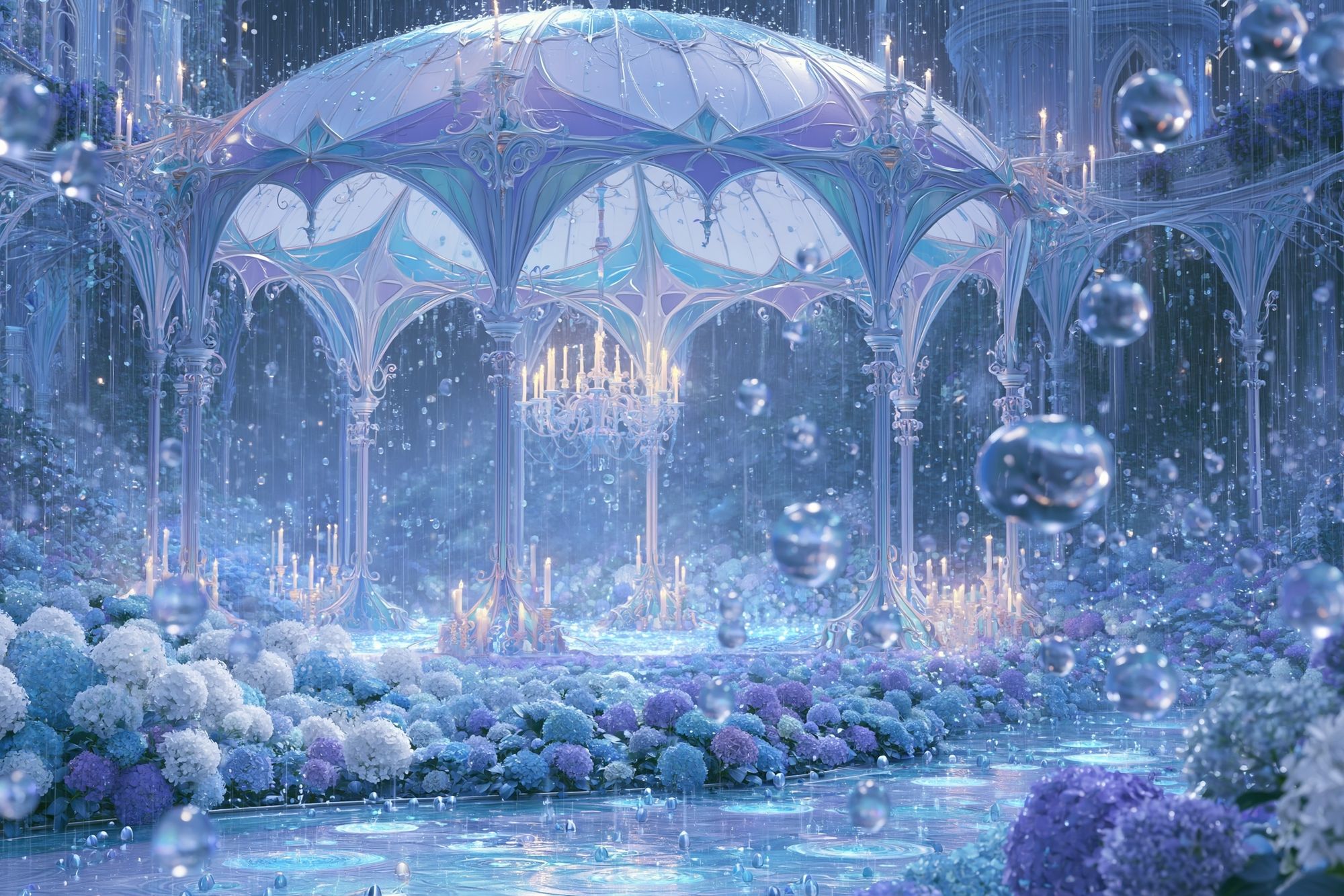 Enchanted Crystal Garden Illustration Poster. poster detail