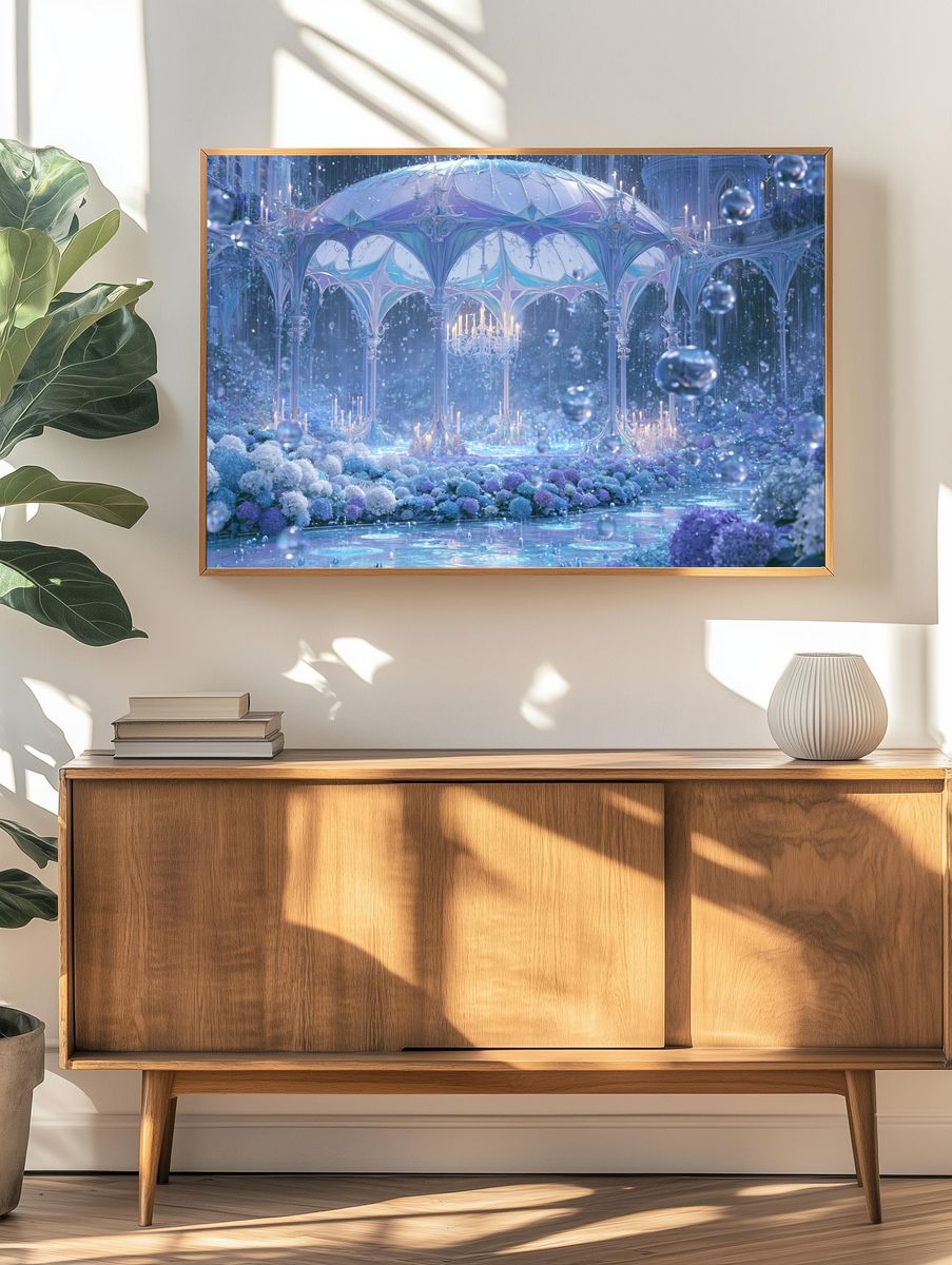 Enchanted Crystal Garden Illustration Poster. — room view 3