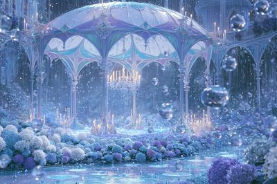 Enchanted Crystal Garden Illustration Poster.