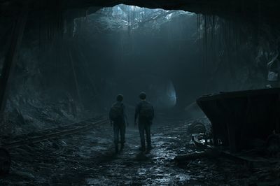 Cave Explorers Sci-Fi Poster.