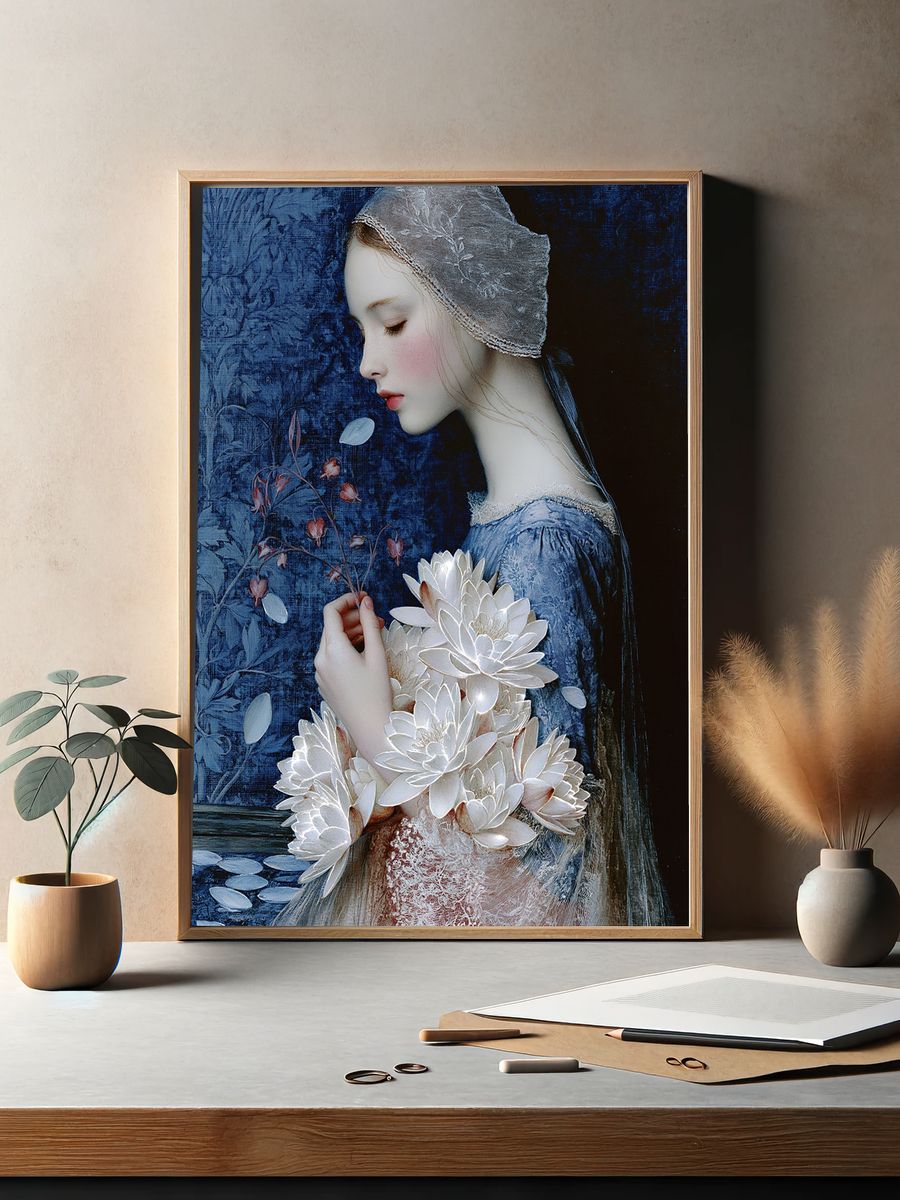 Dreamy Floral Portrait Print. — room view 2