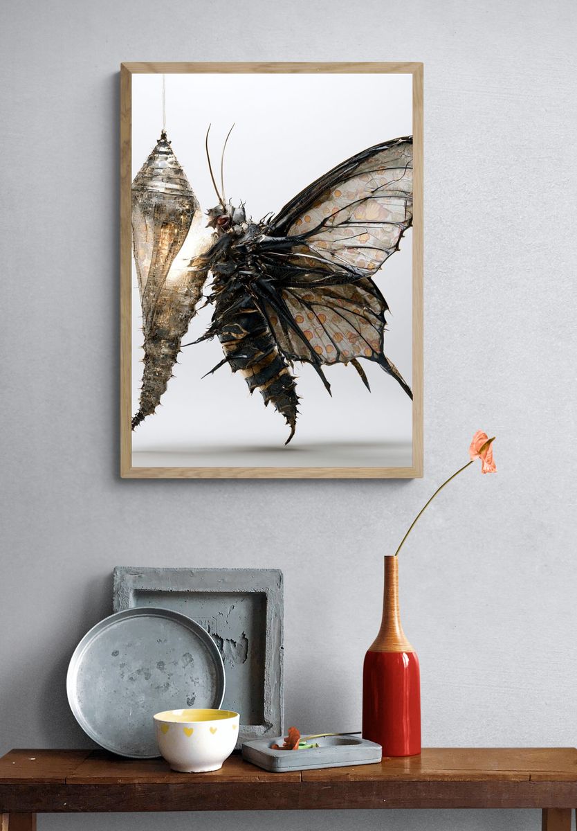Surreal Butterfly Cocoon Print. — room view 3