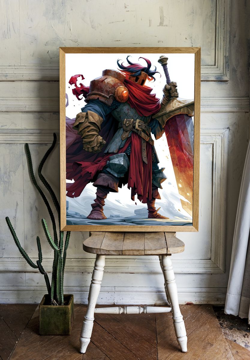 Armored Knight Fantasy Illustration Poster. room preview