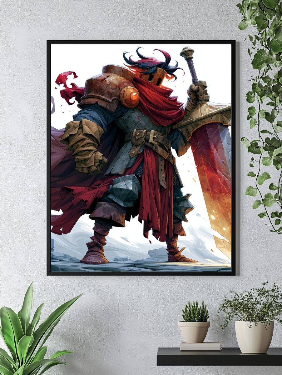 Armored Knight Fantasy Illustration Poster. — room view 4