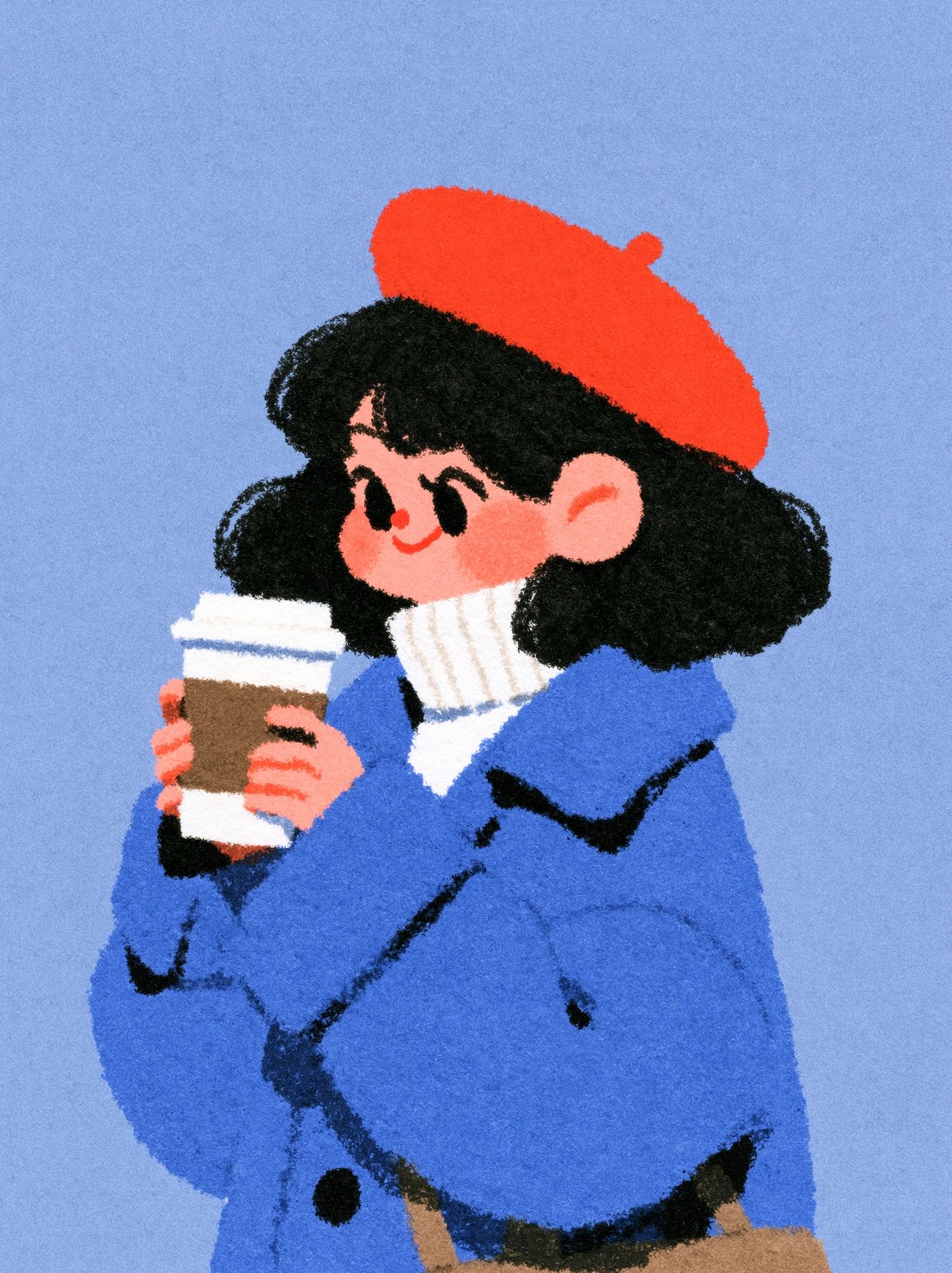 Girl with Coffee Illustration Poster. poster — illustration art