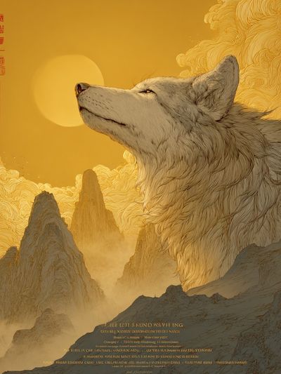 Golden Wolf Mountain Poster.