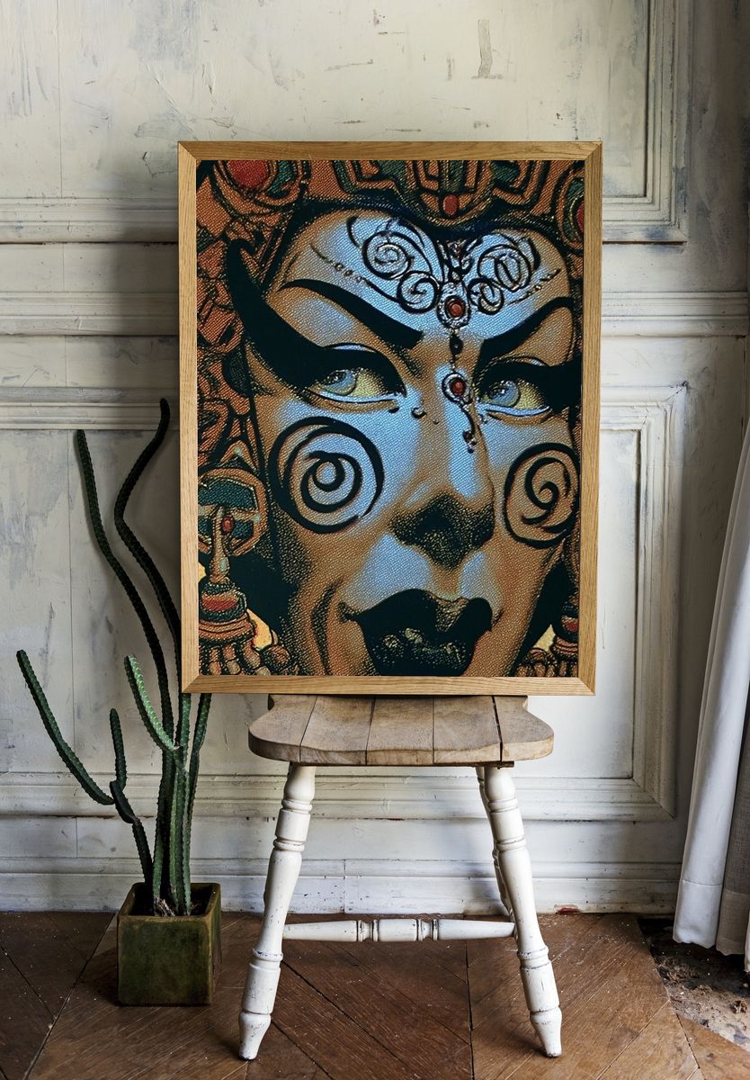 Mystic Mask Surrealism Print. — room view 1