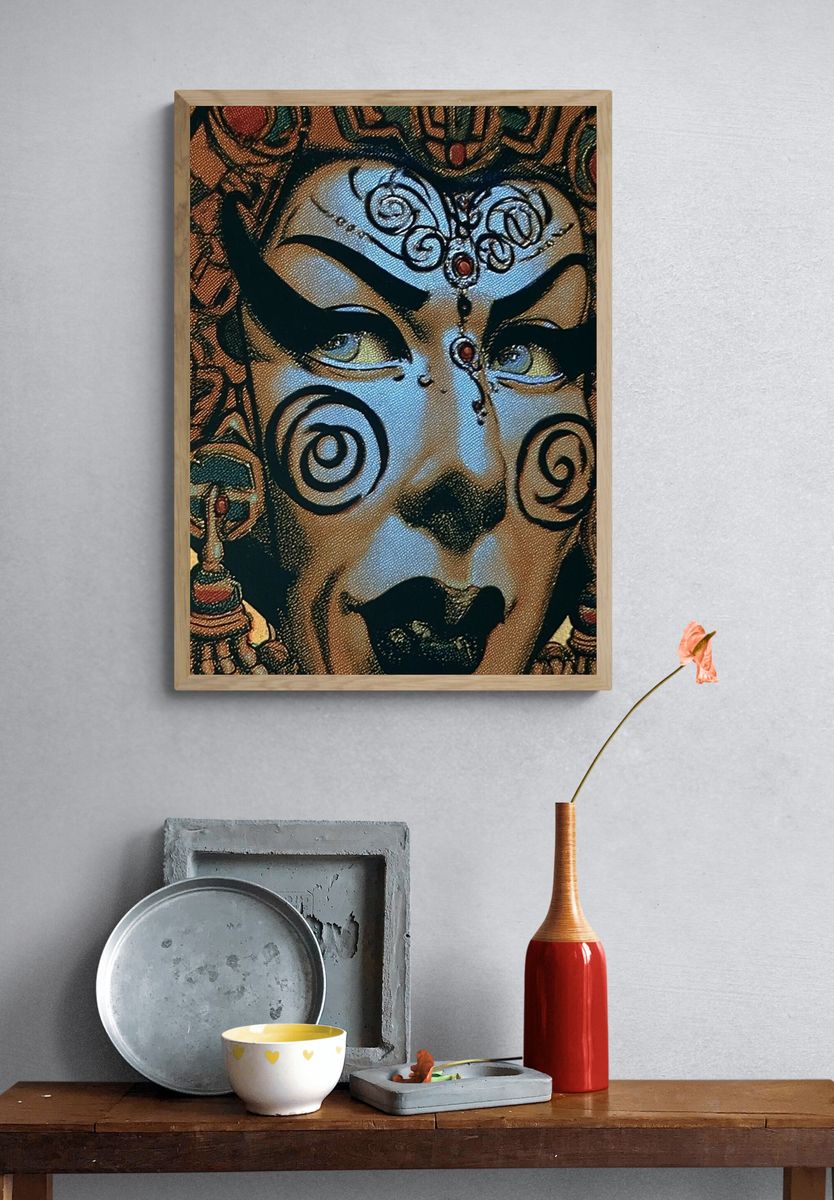Mystic Mask Surrealism Print. — room view 3
