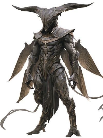 Winged Dark Warrior Fantasy Print.