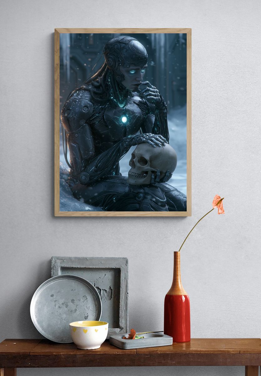 Cybernetic Thinker Sci-Fi Print. — room view 3