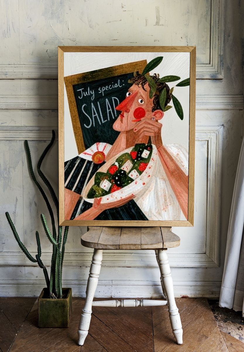 July Special Salad Illustration Poster. room preview