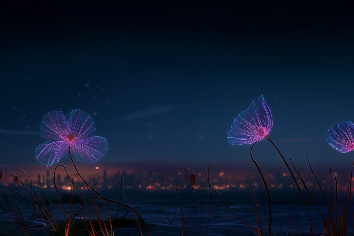 Neon Lotus Bloom Illustration Poster. poster — illustration art
