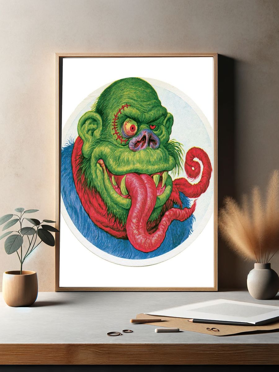 Monster Head Illustration Poster. — room view 2