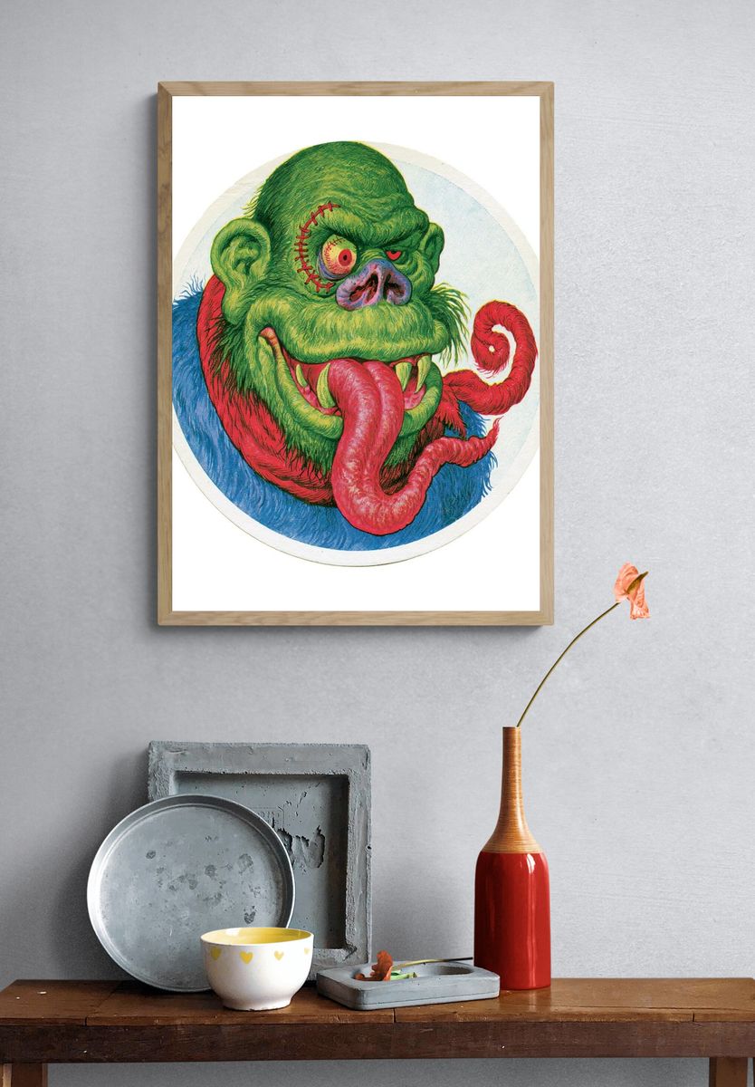 Monster Head Illustration Poster. — room view 3